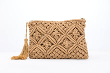 Load image into Gallery viewer, Macrame Tassel Clutch
