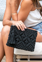 Load image into Gallery viewer, Macrame Tassel Clutch
