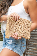 Load image into Gallery viewer, Macrame Tassel Clutch
