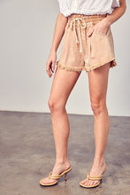 Load image into Gallery viewer, Wide Waistband Destroyed Frayed Denim Shorts
