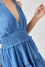 Load image into Gallery viewer, Halter Neck Smocked Ruffle Dress
