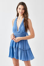 Load image into Gallery viewer, Halter Neck Smocked Ruffle Dress
