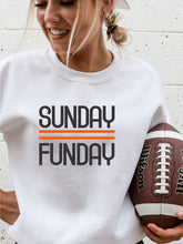 Load image into Gallery viewer, Black and Orange Sunday Funday Crewneck Sweatshirt
