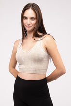 Load image into Gallery viewer, Washed Ribbed Cropped V-Neck Tank Top
