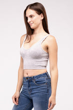 Load image into Gallery viewer, Washed Ribbed Cropped V-Neck Tank Top
